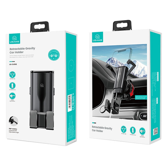 USAMS US-ZJ058 Retractable Gravity Car Holder for 4.7 - 7 inch Smartphones, ZJ058