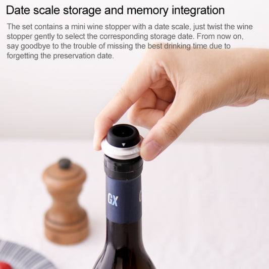 Original Xiaomi Youpin CircleJoy Stainless Steel Red Wine Preservation Stopper Set, Style: 4 Stoppers in One Pump, 4 Stoppers in One Pump