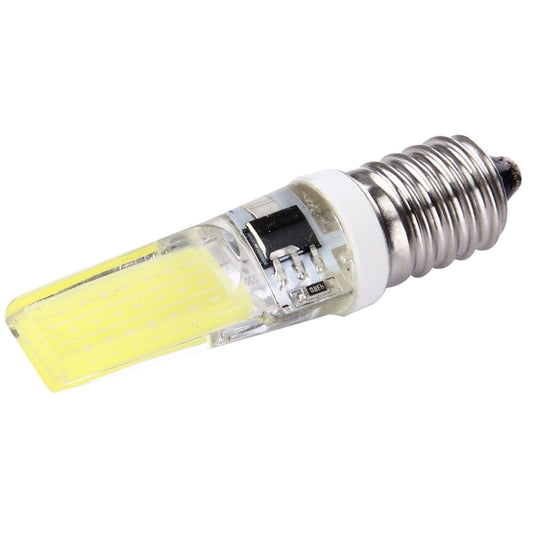 LED dimmable bulb with clear casing, visible yellow LED strip, and silver screw cap