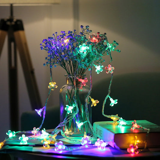 6m 40 LEDs Cherry Blossom Holiday Decorative Light, Battery Powered, 6m Colorful Light, 6m Warm White Light