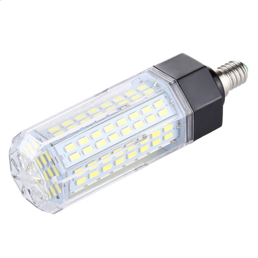 E14 LED corn bulb with clear housing and black base, 144 SMD LEDs, unlit