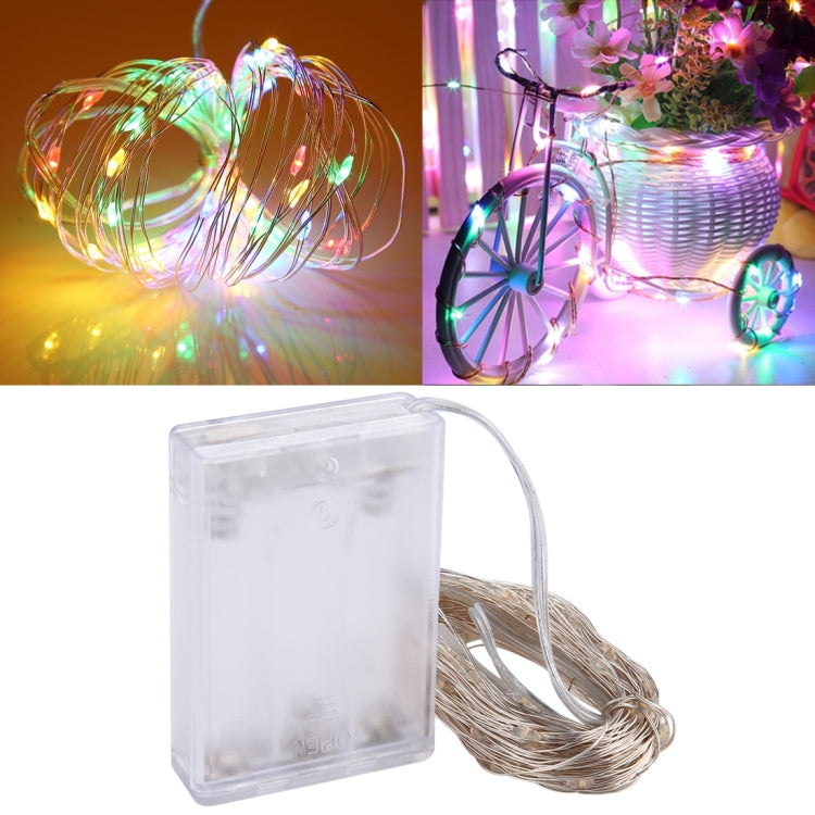LED fairy string lights with battery box, multicolor glowing wire strands