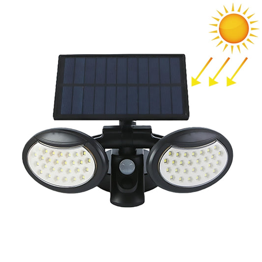 56 LEDs Home Lighting Integrated Courtyard Waterproof Double Heads Rotatable Solar Wall Light Street Light, 56 LEDs