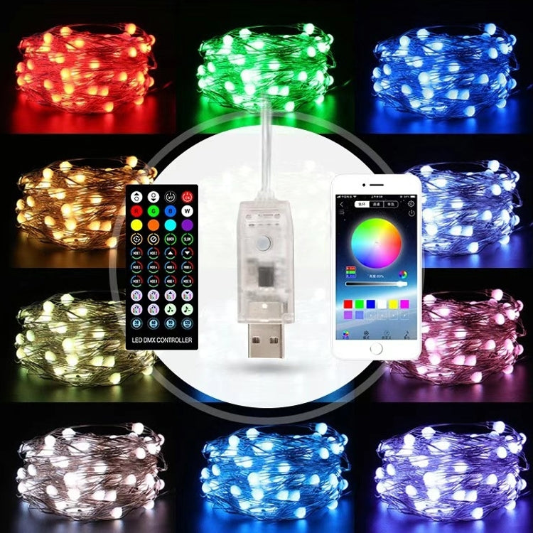 Christmas Decoration USB Copper Wire String Light Remote Controller & Bluetooth Mobile APP Control, Length: 20m 200 LEDs, Remote Controller & APP Control, Length: 20m 200 LEDs