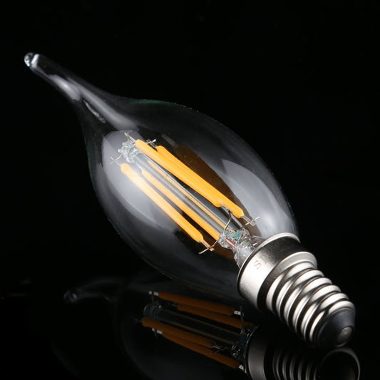 C35 E14 4W 4 LEDs 300 LM 3000K Dimmable Retro LED Filament Light Bulb Energy Saving Light, AC 220V, Long Tail E14 4W 220V Warm White, Long Tail E14 4W 220V White Light