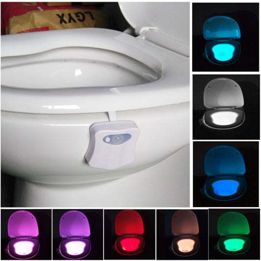 Toilet seat motion sensor LED night light cover with glowing light module, white body