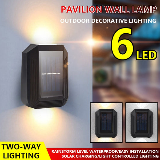 6 LED Solar Wall Lamp Outdoor Decorative Garden Up And Down Light