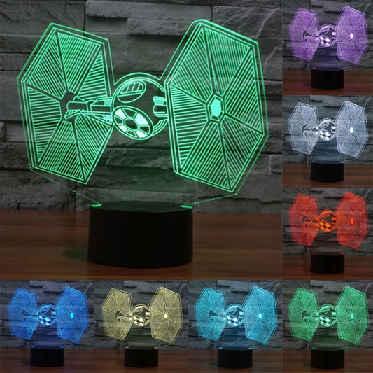 7 Color Discoloration Creative Visual Stereo Lamp Desk Lamp Night Light, TIE Fighter Style
