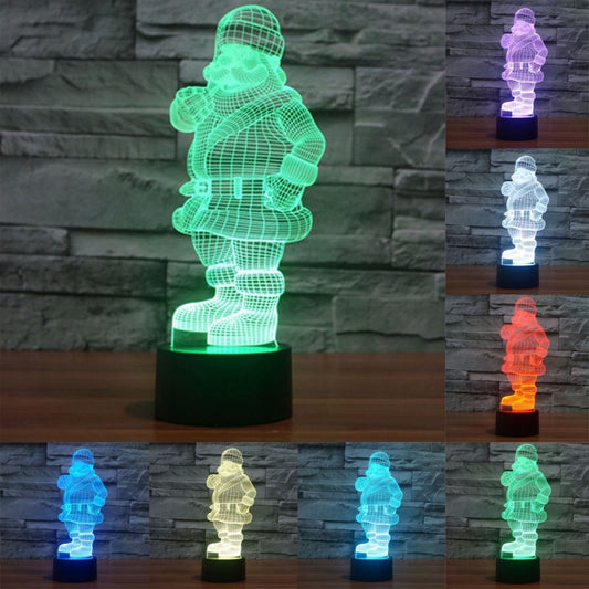 7 Color Discoloration Creative Visual Stereo Lamp Desk Lamp Night Light, Santa Claus Style