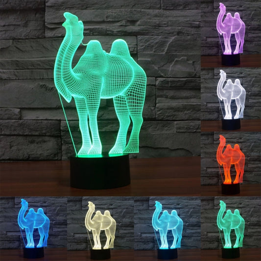 7 Color Discoloration Creative Visual Stereo Lamp Desk Lamp Night Light, Camel Style