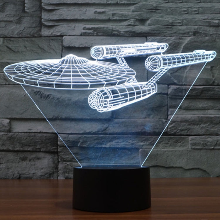 Starship-style LED desk lamp with white/blue wireframe and black base