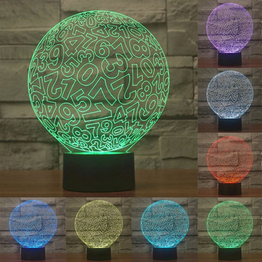 7 Color Discoloration Creative Visual Stereo Lamp Desk Lamp Night Light, Numbers Style