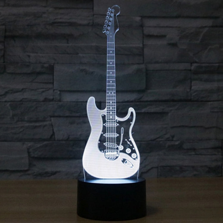 7 Color Discoloration Creative Visual Stereo Lamp Desk Lamp Night Light, Electric Guitar Shape