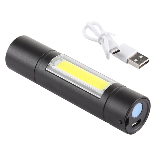 A1 USB Charging Waterproof Fixed Focus XPE + COB Flashlight with 3-Modes & Storage Box, A1