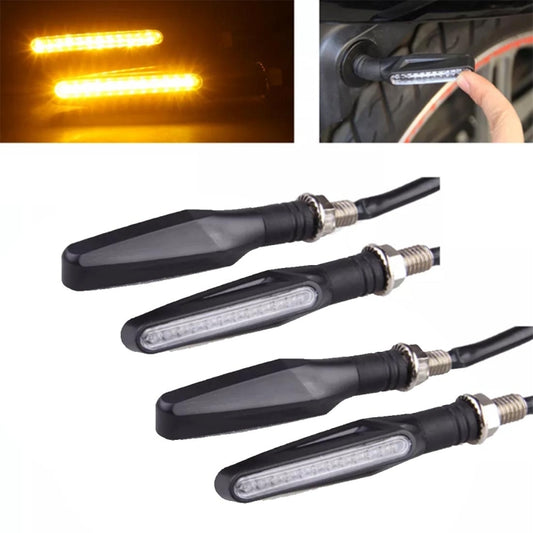 4 PCS DC 12V Motorcycle 12-LED Turn Signal Indicators Blinker Light, (Yellow Light), 12 LED