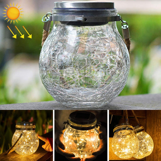 Solar Energy Glass Bottle Pendent Lamp IP55 Waterproof Outdoor Garden Decoration Light, Warm White Light