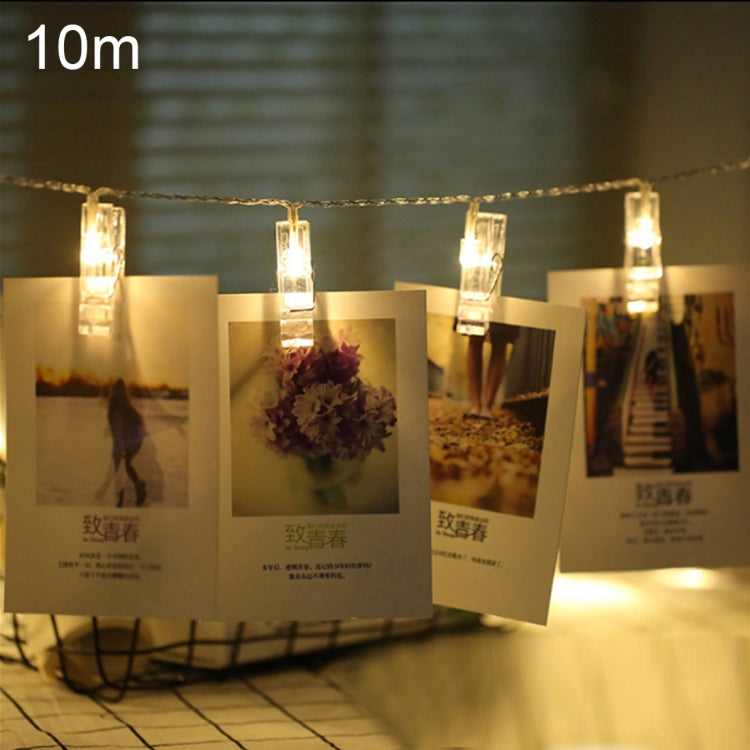 Warm white LED photo clip string lights with hanging photo cards