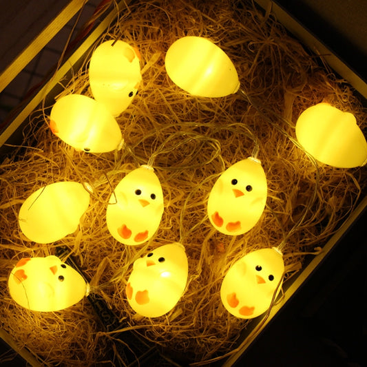 Cute Yellow Chicken Type 1.5m 10 LEDs Battery Decorative Lamp Easter Holiday Household Party Decorative Light, Chicken