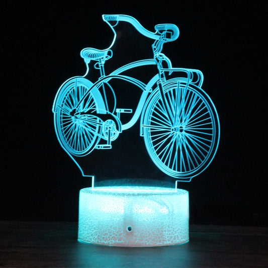DC01 Crack Base Bicycle Creative 3D Colorful LED Decorative Night Light, Remote Control Version, Remote Control Version