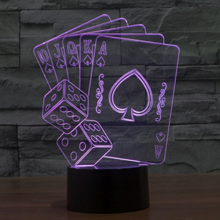 7 Color Discoloration Creative Visual Stereo Lamp Desk Lamp Night Light, Poker Style