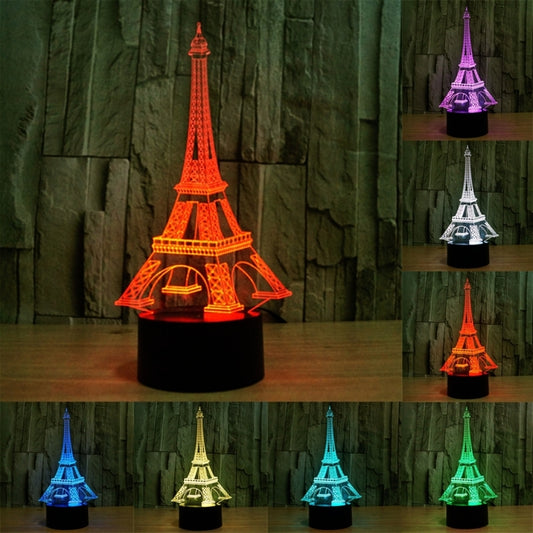 7 Color Discoloration Creative Visual Stereo Lamp Desk Lamp Night Light, Eiffel Tower Style