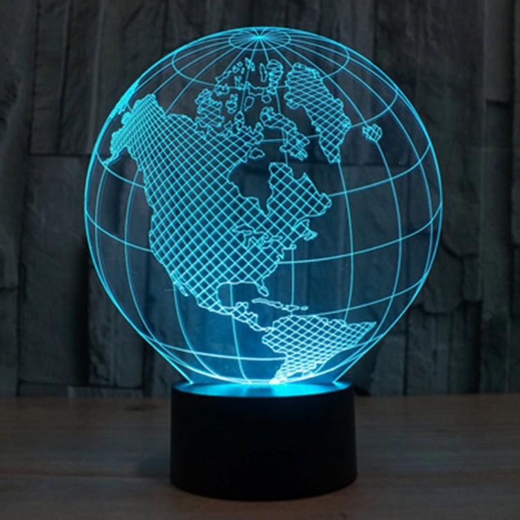 7 Colour Discoloration Creative Visual Stereo Lamp Desk Lamp Night Light, America Globe Style