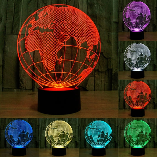 7 Colour Discoloration Creative Visual Stereo Lamp Desk Lamp Night Light, European Globe Style