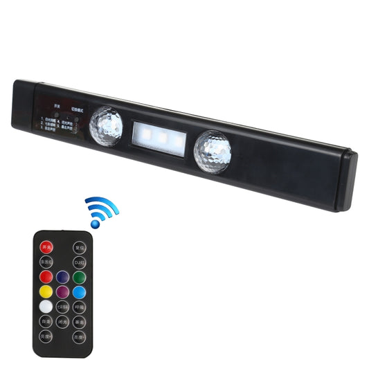 Black LED car light bar with two front LED bulbs and central light window
