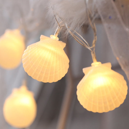 20 LEDs Teenage Style Warm Fairy Decorative Lamp for Christmas, Wedding, Bedroom, Shell Shape