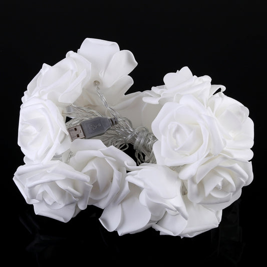 20 LEDs Teenage Style Warm Fairy Decorative Lamp for Christmas, Wedding, Bedroom, Rose