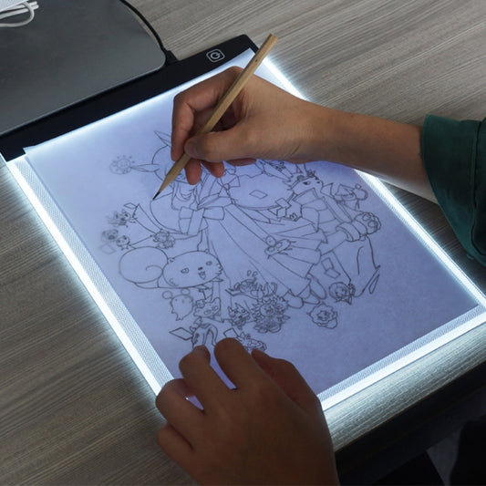 Ultra-thin A4 Size Portable USB LED Artcraft Tracing Light Box Copy Board for Artists Drawing Sketching Animation and X-ray Viewing, No Brightness Control