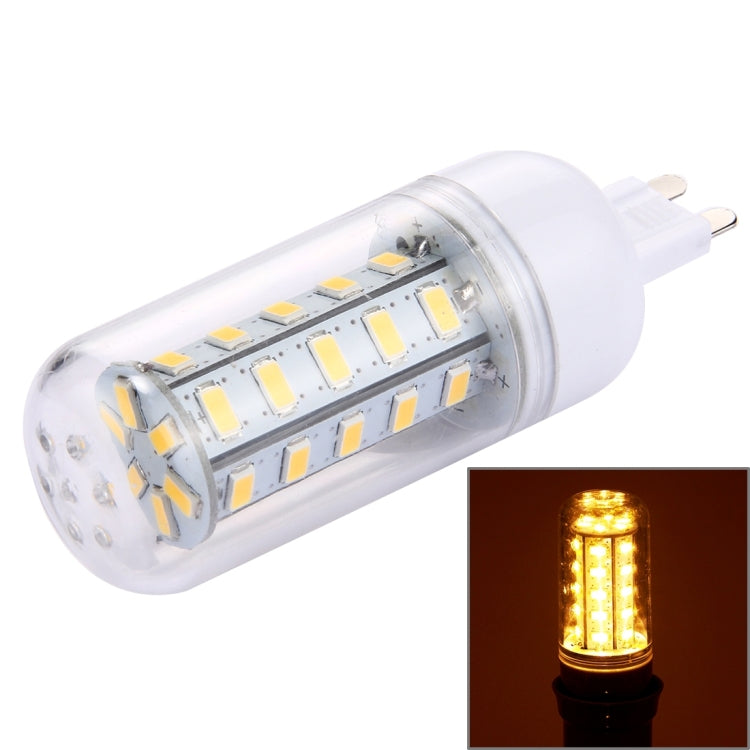 LED corn light bulb with 36 SMD LEDs, translucent body and pin base, bright white glow
