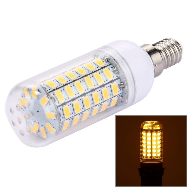 E14 LED corn light bulb with SMD 5730 LEDs and bright warm white glow