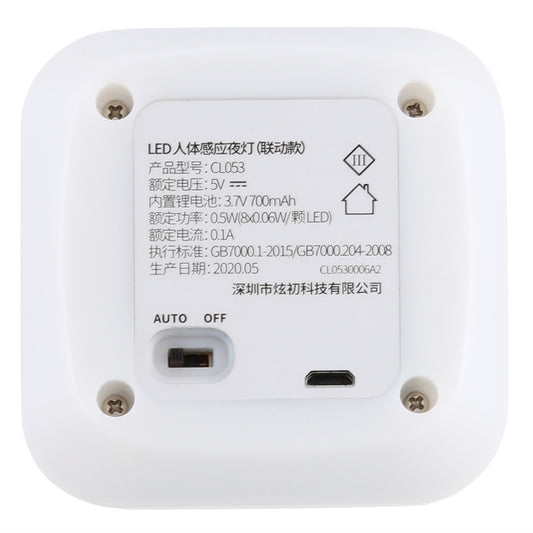 CL053 LED Square Human Body Sensor Light, Style: Linkage, Style: Linkage
