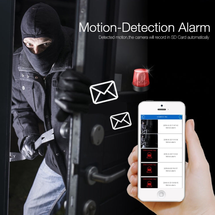 Dome security camera with motion alert concept and phone notification preview