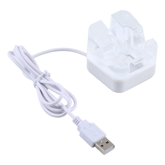 Anti-theft dock holder with white USB cable for secure device display