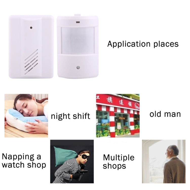Two white wireless detector and receiver units, side-by-side close-up