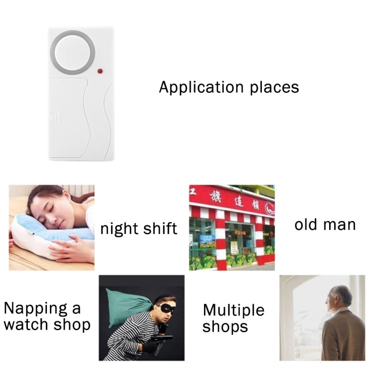 Home Security Wireless Remote Control Door Window Siren Magnetic Sensor Alarm Warning, 1 Remote Controller + 1 Magnetic Sensors, FYD-1256
