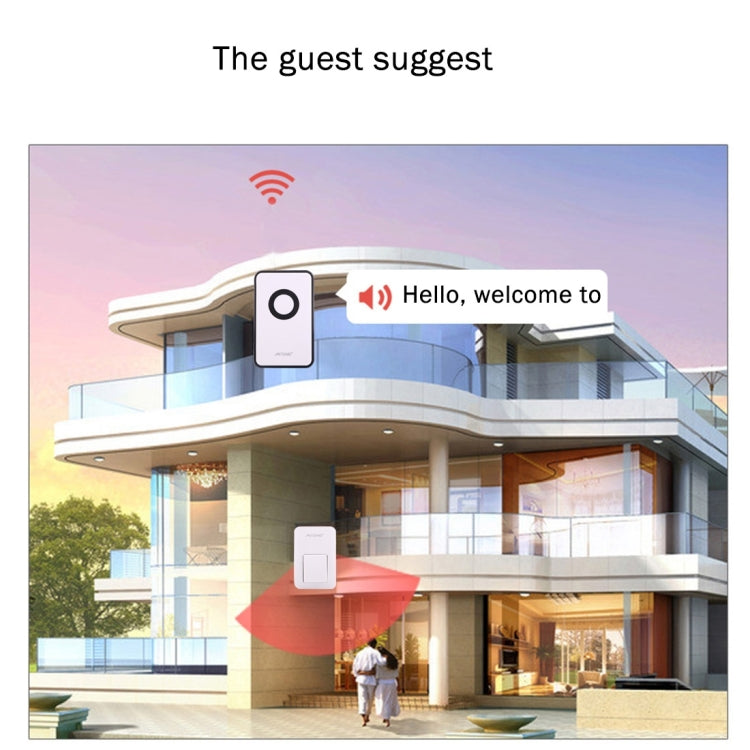 White wireless doorbell receiver and waterproof transmitter for home entry