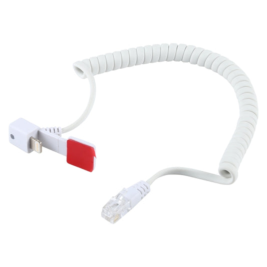 Coiled anti-theft stand cable set with USB connector and 8-pin plug