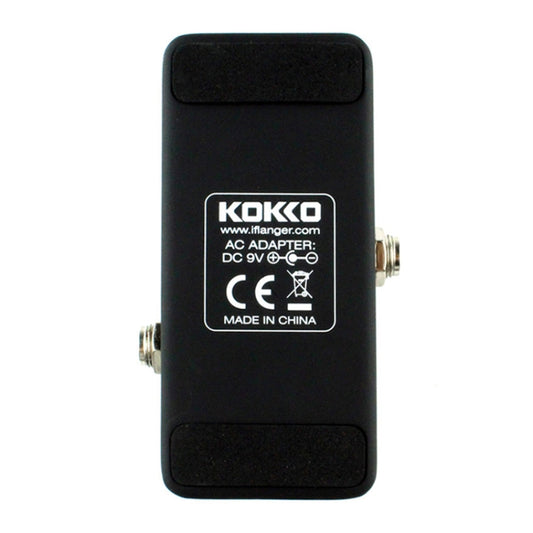 KOKKO Space reverb pedal rear panel with power label and side 1/4" jack