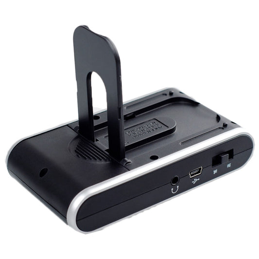 Black mini digital metronome tuner base with clip arm and side connectors