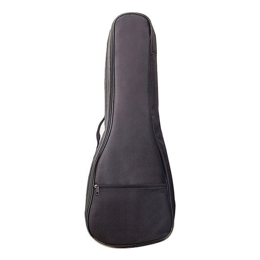 Dark cotton ukulele bag with rounded top and zipper closure, 21-inch size