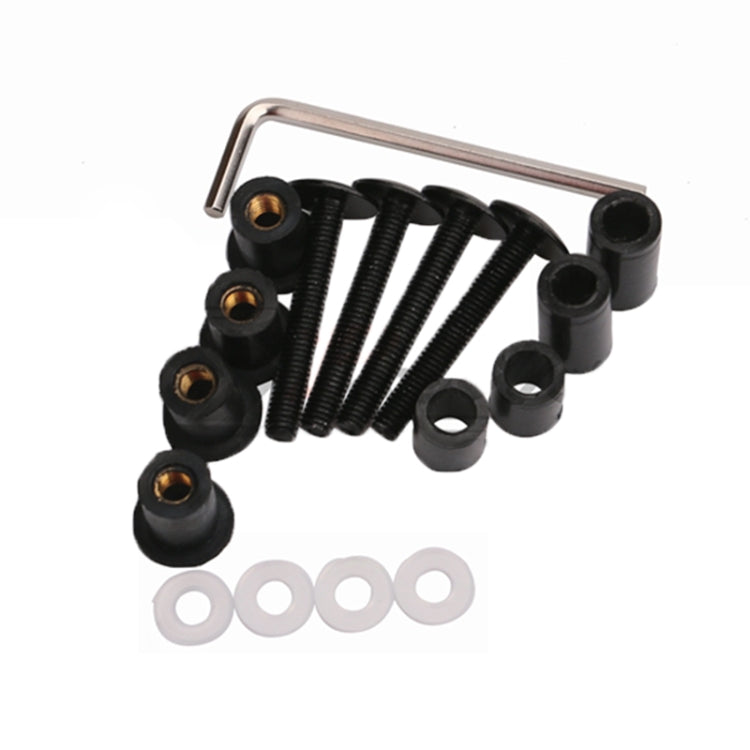 Motorcycle front windshield mounting hardware kit with screws and washers