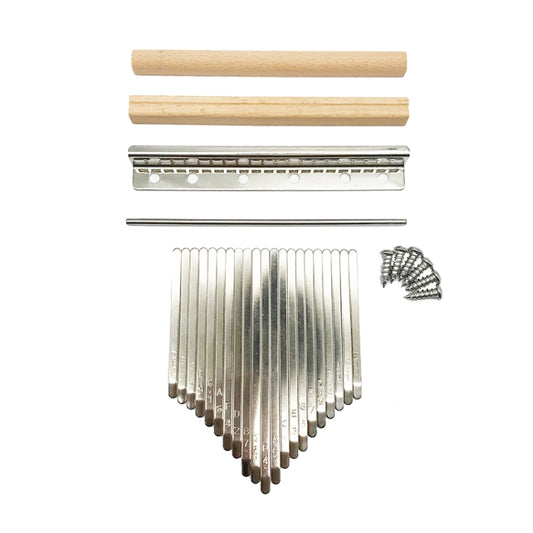 Kalimba accessories kit: 21 metal key strips, pins, and wooden bars