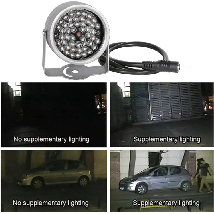 Infrared LED lamp with black cable showing no vs supplementary lighting use