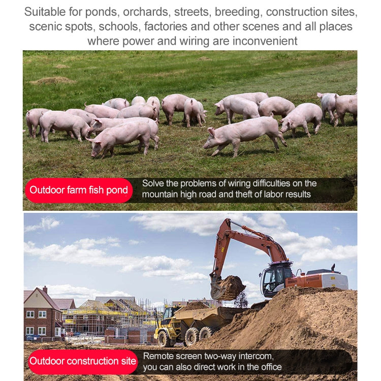 Outdoor WiFi security camera for farms, ponds, streets, construction sites, schools