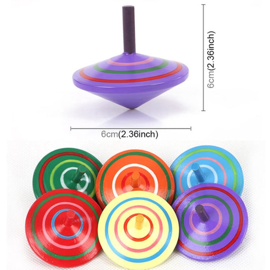 Parent-child DIY Puzzle Toy Mini Wooden Rotating Gyro, Size: 6*6cm, Rotating Gyro