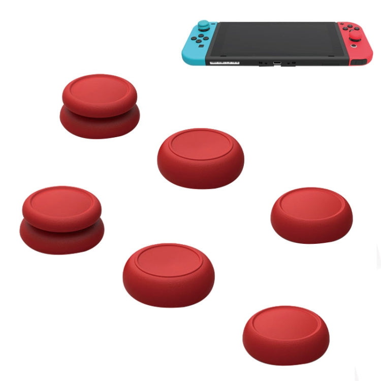 Red rocker cap button covers, round thumb grips set for Switch controllers