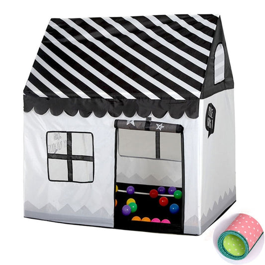 Household Children Printing Play Tent Small Game House with Mat, with Mat (Black White), with Mat (Pink), with Mat (Green), with Mat (Light Pink)